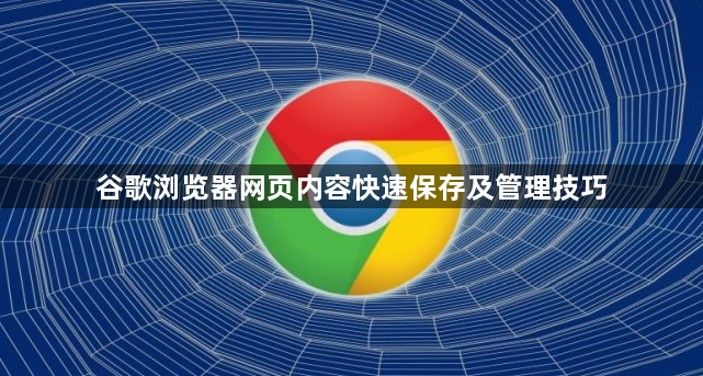 谷歌浏览器网页内容快速保存及管理技巧1