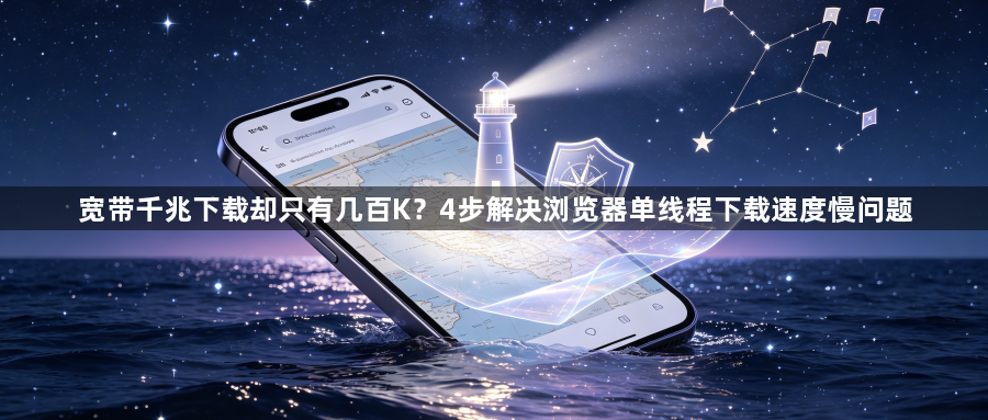 宽带千兆下载却只有几百K？4步解决浏览器单线程下载速度慢问题1