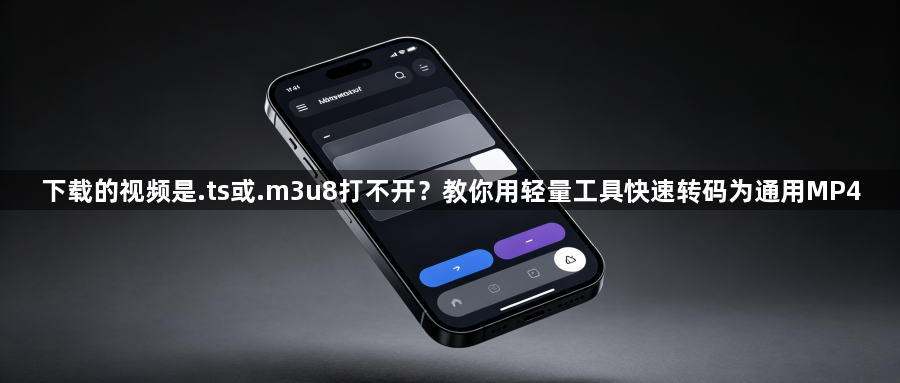 下载的视频是.ts或.m3u8打不开?教你用轻量工具快速转码为通用MP41