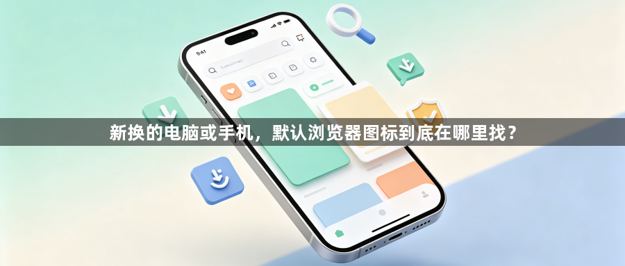 新换的电脑或手机,默认浏览器图标到底在哪里找?1