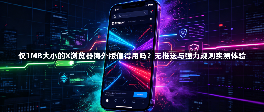 仅1MB大小的X浏览器海外版值得用吗？无推送与强力规则实测体验1