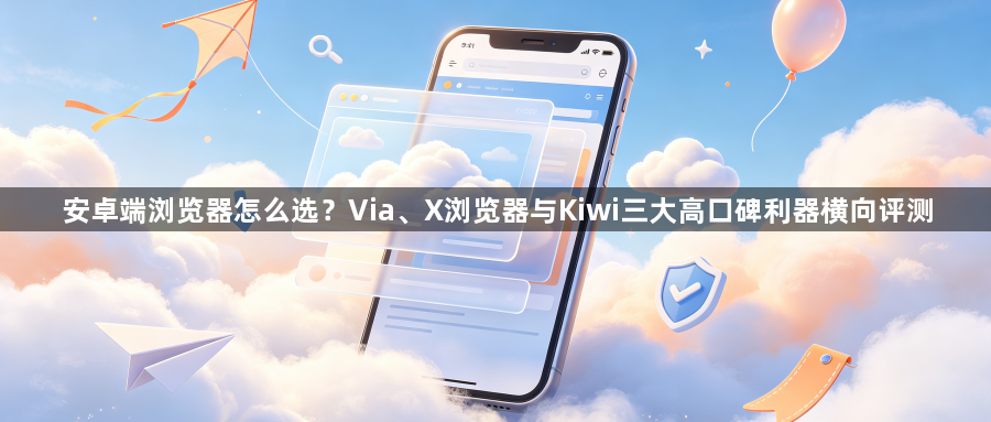 安卓端浏览器怎么选?Via、X浏览器与Kiwi三大高口碑利器横向评测1