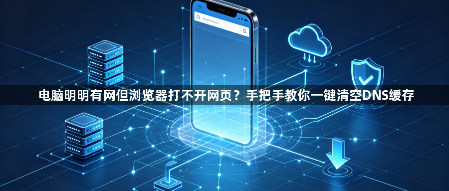 电脑明明有网但浏览器打不开网页?手把手教你一键清空DNS缓存1