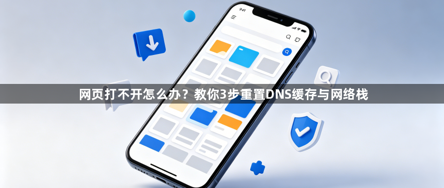 网页打不开怎么办？教你3步重置DNS缓存与网络栈1